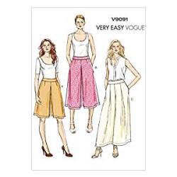 9091 EZ VOGUE PLEAT CULLOTTES PANTS LENGTHS PATTERN 6-14 UNCUT